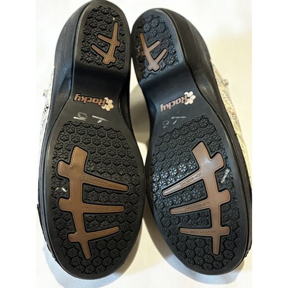 Rocky 4Eur sole Women's Snakeskin Print Teacher Nurse Slides Clogs Sz 39 8 -8.5 - Picture 7 of 8